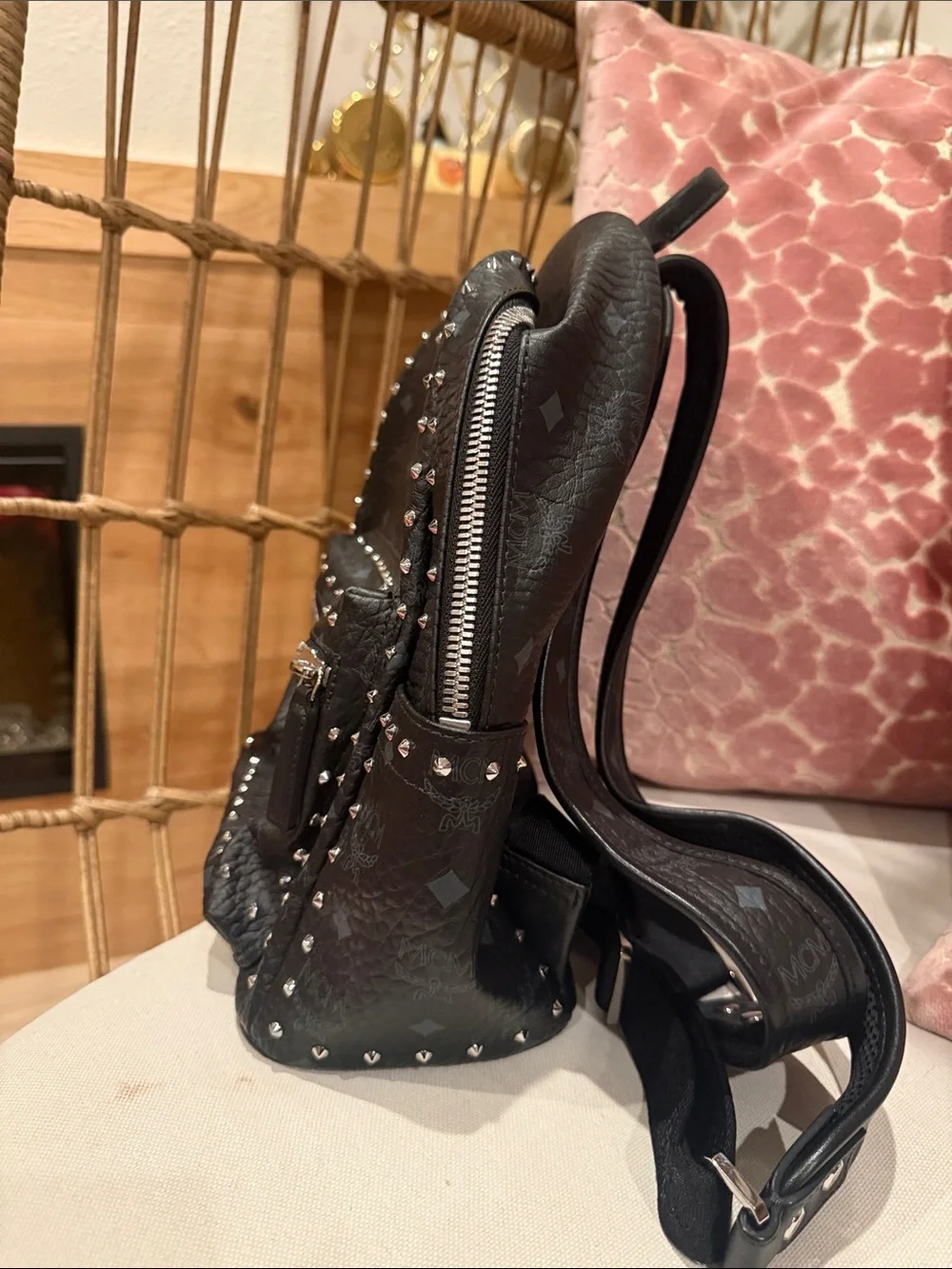 MCM studded backpack
